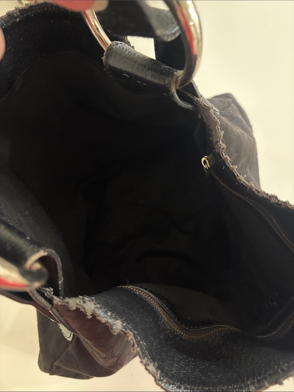 Authentic Gucci Black Canvas Horsebit Ring Hobo Shoulder Bag (Large) - Picture 11 of 12
